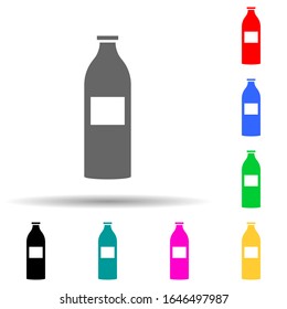 leche en un icono de tipo multicolor de botella. Glifo simple, vector plano de iconos de mercado para ui y ux, sitio web o aplicación móvil