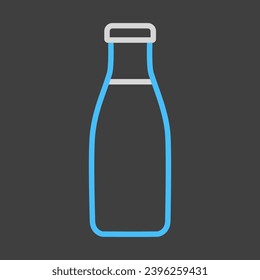 Milk Bottle on dark background con vector. Dairy product sign. Graph symbol for cooking web site and apps design, logo, app, UI
