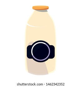 milk bottle on white background
