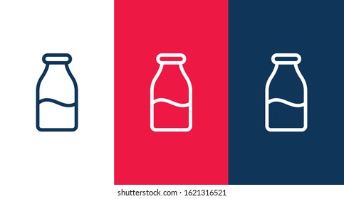 Milk bottle outline icon illustration isolated vector sign symbol