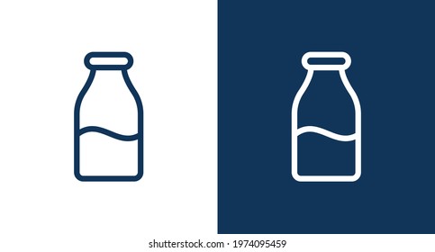 Milk bottle outline icon illustration isolated vector sign symbol