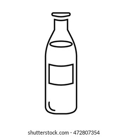 Milk in bottle outline icon vector illustrator. Food icon. Eps10