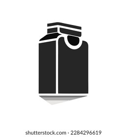 Botella de leche e icono del vector del paquete. signo plano relleno para concepto móvil y diseño web. Icono sólido simple del paquete de leche. Símbolo, ilustración del logotipo. Gráficos vectoriales perfectos para píxeles