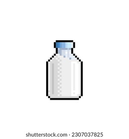 milk bottle in pixel art style