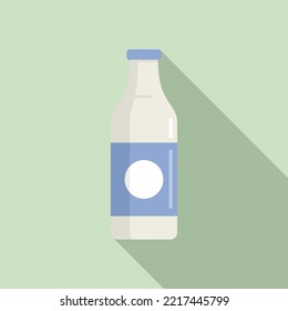 Milk bottle probiotic icon flat vector. Gut bacteria. Health fermentation