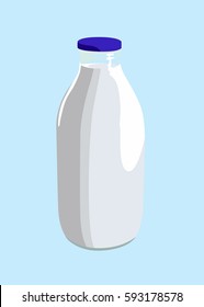 milk bottle realistic vector illustration isolated