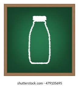 Milk bottle sign. Flat style black icon on white.