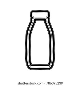 Milk bottle sign. Vector. Flat style black icon on white.