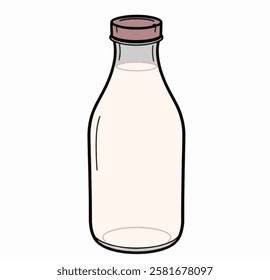 A milk bottle silhouette, ideal for use in farm simulation games and related button designs.