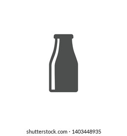 Icono de vector de glifo simple de botella de leche. Frasco de vidrio de leche, símbolo de producto lácteo.