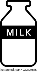 Milk bottle simple icon (black)