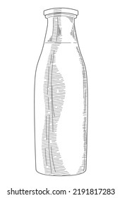 Milk Bottle Sketch Style Icon