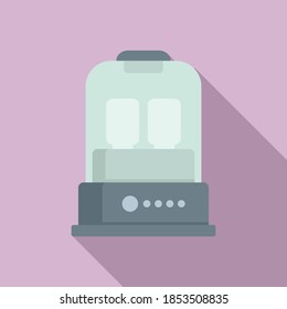 Icono del dispositivo esterilizador de botella de leche. Ilustración plana del dispositivo esterilizador de botella de leche icono vectorial para el diseño web