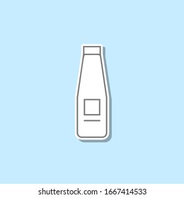 Milk bottle sticker icon. Simple thin line, outline vector of web icons for ui and ux, website or mobile application