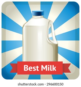 Milk bottle with text illustration