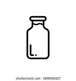 Milk bottle thin line icon