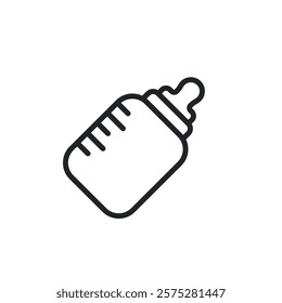 Milk bottle thin line icons. Perfect pixel on transparent background