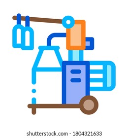 milk bottle transfer machine icon vector. milk bottle transfer machine sign. color symbol illustration