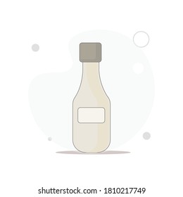 milk bottle vector flat illustration on white