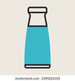 Icono del vector del frasco de leche. Signo de producto lácteo. Símbolo gráfico para cocinar diseño de sitio web y aplicaciones, logotipo, aplicación, interfaz de usuario