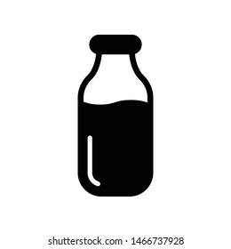 Milk Bottle Vector Icon Design Template