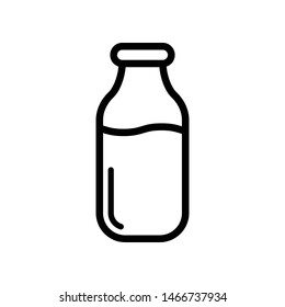 Milk Bottle Vector Icon Design Template
