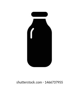 Milk Bottle Vector Icon Design Template