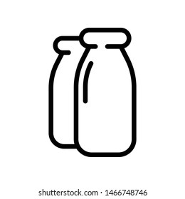 Milk Bottle Vector Icon Design Template