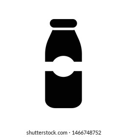 Milk Bottle Vector Icon Design Template