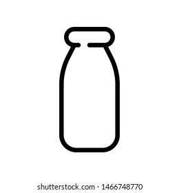 Milk Bottle Vector Icon Design Template
