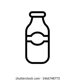 Milk Bottle Vector Icon Design Template