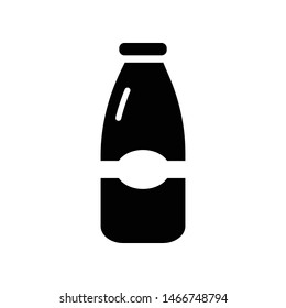 Milk Bottle Vector Icon Design Template