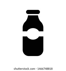 Milk Bottle Vector Icon Design Template