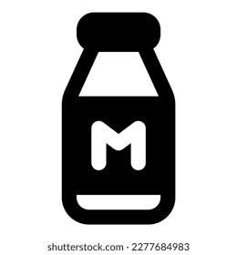 milk bottle vector icon illustration asset