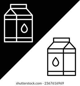 Milk Bottle Vector Icon, Lineal style icon, from Agriculture icons collection, isolated on Black and white Background.