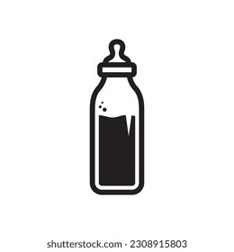 Milchflasche, Vektorsymbol. Natürliche Milch flach Schilder Design. Milchsymbol Piktogramm. UX-UI-Symbol