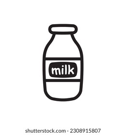 Milk bottle vector icon. Natural milk flat sign design. Milk symbol pictogram. UX UI icon