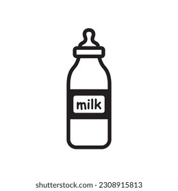 Icono del vector del frasco de leche. Diseño de letreros planos de leche natural. Pictograma con símbolo de leche. icono de interfaz de usuario de UX