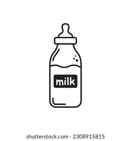 Milk bottle vector icon. Natural milk flat sign design. Milk symbol pictogram. UX UI icon