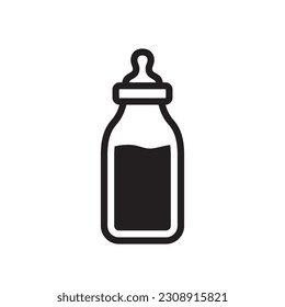 Icono del vector del frasco de leche. Diseño de letreros planos de leche natural. Pictograma con símbolo de leche. icono de interfaz de usuario de UX