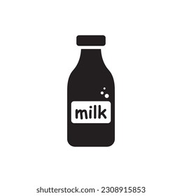 Icono del vector del frasco de leche. Diseño de letreros planos de leche natural. Pictograma con símbolo de leche. icono de interfaz de usuario de UX