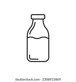 Icono del vector del frasco de leche. Diseño de letreros planos de leche natural. Pictograma con símbolo de leche. icono de interfaz de usuario de UX