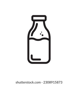Icono del vector del frasco de leche. Diseño de letreros planos de leche natural. Pictograma con símbolo de leche. icono de interfaz de usuario de UX