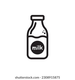 Icono del vector del frasco de leche. Diseño de letreros planos de leche natural. Pictograma con símbolo de leche. icono de interfaz de usuario de UX