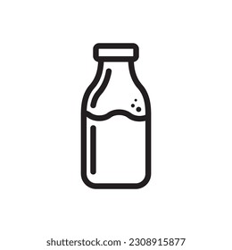 Icono del vector del frasco de leche. Diseño de letreros planos de leche natural. Pictograma con símbolo de leche. icono de interfaz de usuario de UX