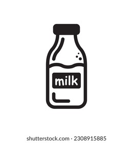 Milk bottle vector icon. Natural milk flat sign design. Milk symbol pictogram. UX UI icon