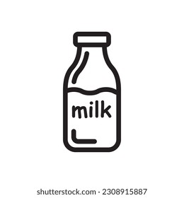 Milk bottle vector icon. Natural milk flat sign design. Milk symbol pictogram. UX UI icon