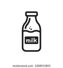 Milk bottle vector icon. Natural milk flat sign design. Milk symbol pictogram. UX UI icon