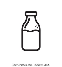 Icono del vector del frasco de leche. Diseño de letreros planos de leche natural. Pictograma con símbolo de leche. icono de interfaz de usuario de UX
