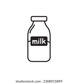 Milk bottle vector icon. Natural milk flat sign design. Milk symbol pictogram. UX UI icon